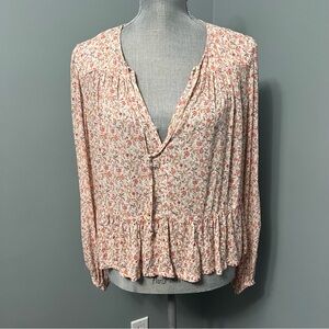 ANTHROPOLOGIE Gentle Fawn floral boho blouse size small